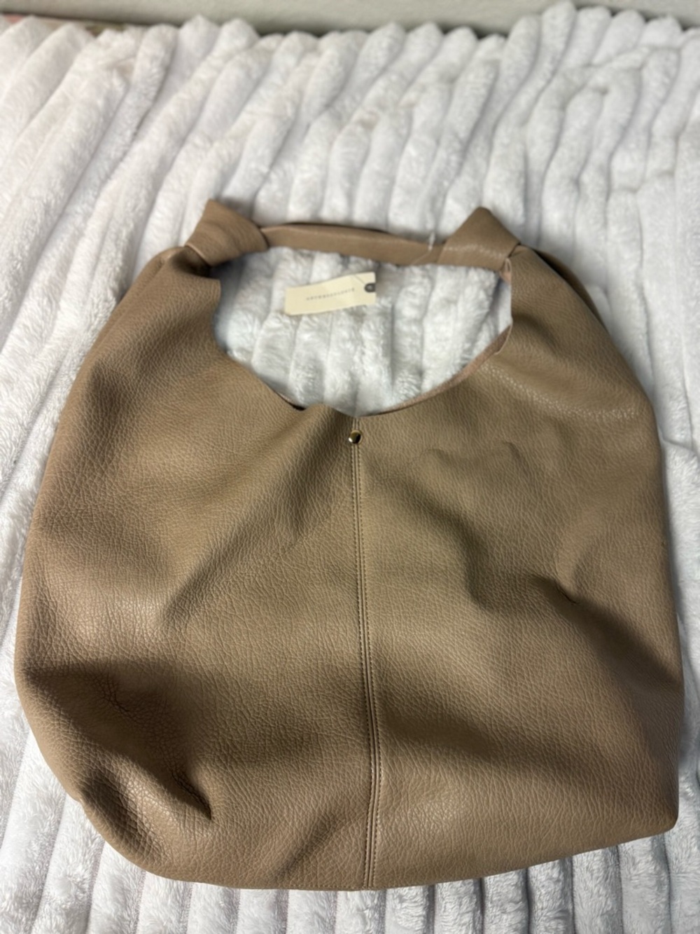 Anthropologie Leather Hobo Shoulder Bag - Taupe